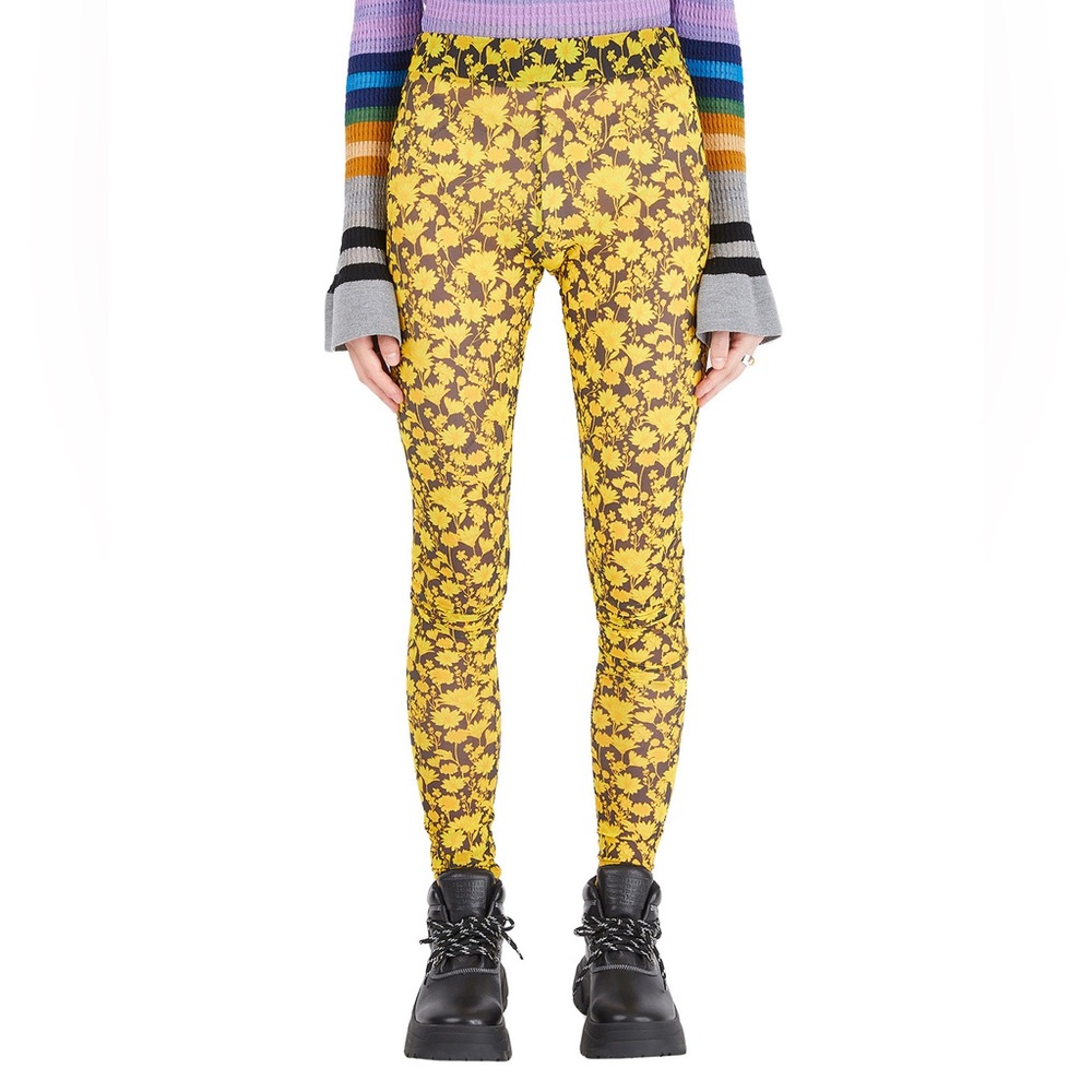 Yellow Floral Leggings